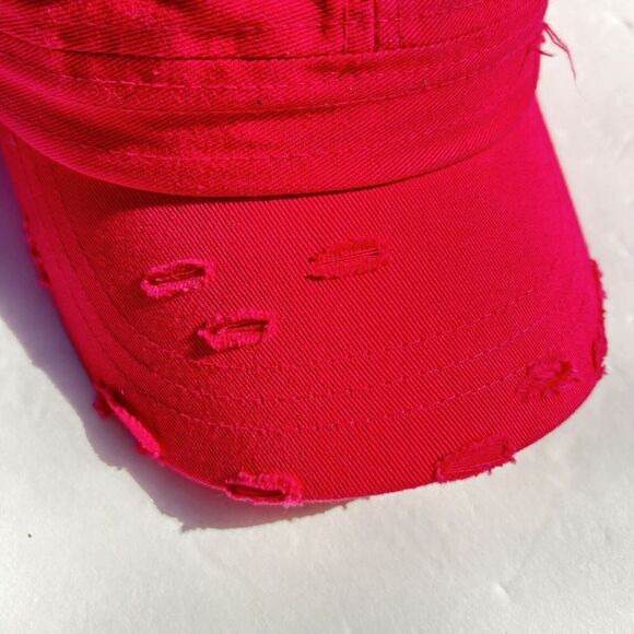 KBethos Cap Hot Pink Distressed Classic Adjustable Women's New Without Tags Hat - Picture 2 of 7